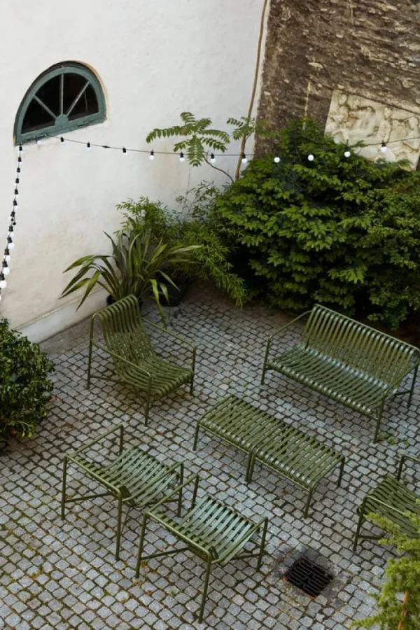 HAY Terrassenmöbel^Loungesessel Palissade, hoch, olivgrün