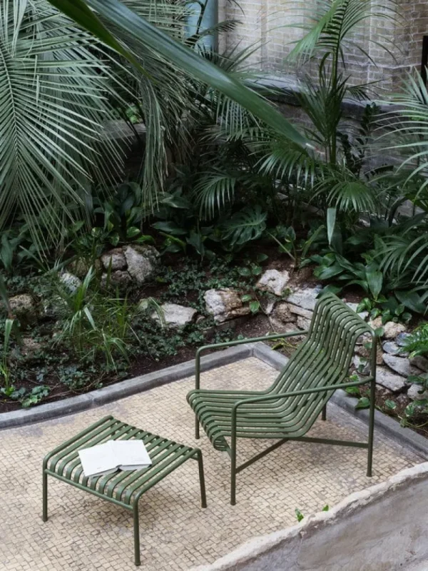 HAY Terrassenmöbel^Loungesessel Palissade, hoch, olivgrün