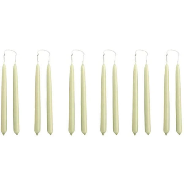 HAY Kerzen Und Kerzenhalter-Mini Conical Kerzen, 12 Stück, Hellgrün