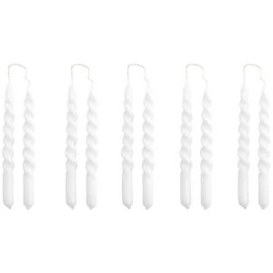 Skandinavisk Kerzen Und Kerzenhalter-HAY Mini Swirl Kerzen, 10 Stück, Weiß