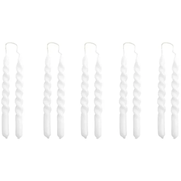 Skandinavisk Kerzen Und Kerzenhalter-HAY Mini Swirl Kerzen, 10 Stück, Weiß