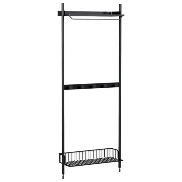HAY Garderoben Und Kleiderbügel | Regale^Pier System 1041 Kleiderschrank, 1 Säule, PS black - schwarz