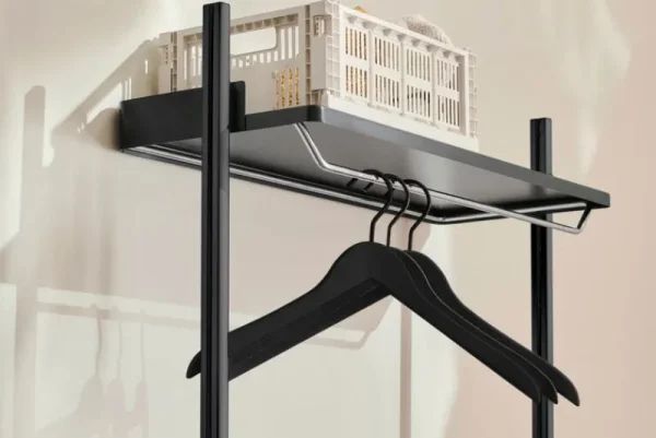 HAY Garderoben Und Kleiderbügel | Regale^Pier System 1041 Kleiderschrank, 1 Säule, PS black - schwarz