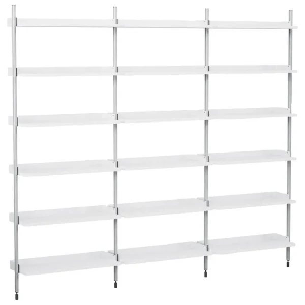 HAY Regale-Pier System 103 Regal, 3 Säulen, PS weiß - Aluminium