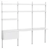 Muuto Regale | Tische-HAY Pier System 13 Regal, 3 Säulen, PS weiß - Aluminium