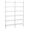Muuto Regale-HAY Pier System 102 Regal, 2 Säulen, PS weiß - Aluminium