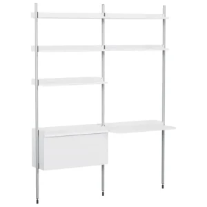 String Furniture Regale | Tische-HAY Pier System 12 Regal, 2 Säulen, PS weiß - Aluminium