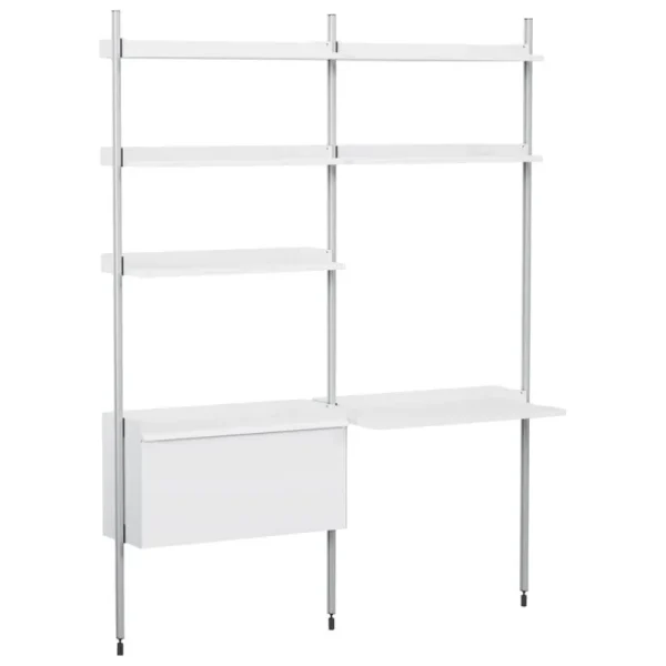 String Furniture Regale | Tische-HAY Pier System 12 Regal, 2 Säulen, PS weiß - Aluminium