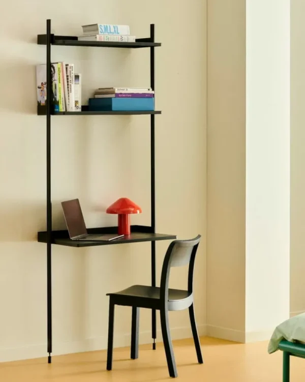Muuto Regale | Tische-HAY Pier System 11 Regal, 1 Säule, PS schwarz