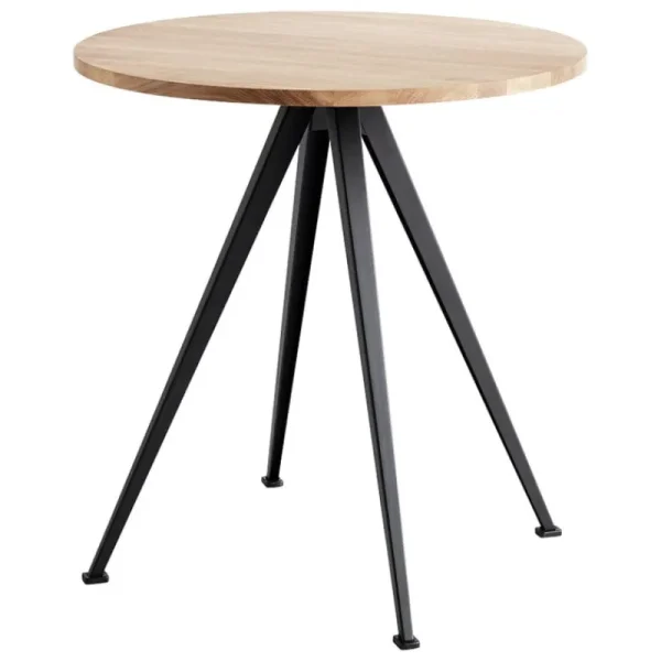 HAY Tische-Pyramid Café Tisch 21, 70 cm, Schwarz - Eiche matt lackiert