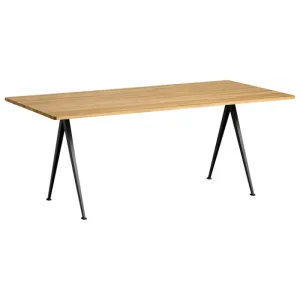 HAY Tische-Pyramid Tisch 02, 190 x 85 cm, schwarz - lackierte Eiche