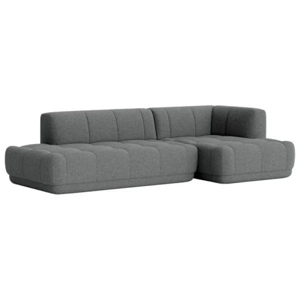 Normann Copenhagen Sofas Und Liegen-HAY Quilton Sofa, Kombination 21, rechts, Flamiber Charcoal C8