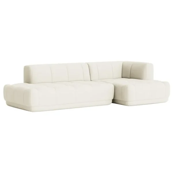 HAY Sofas Und Liegen-Quilton Sofa, Kombination 21, rechts, Cremeweiß Olavi von 01