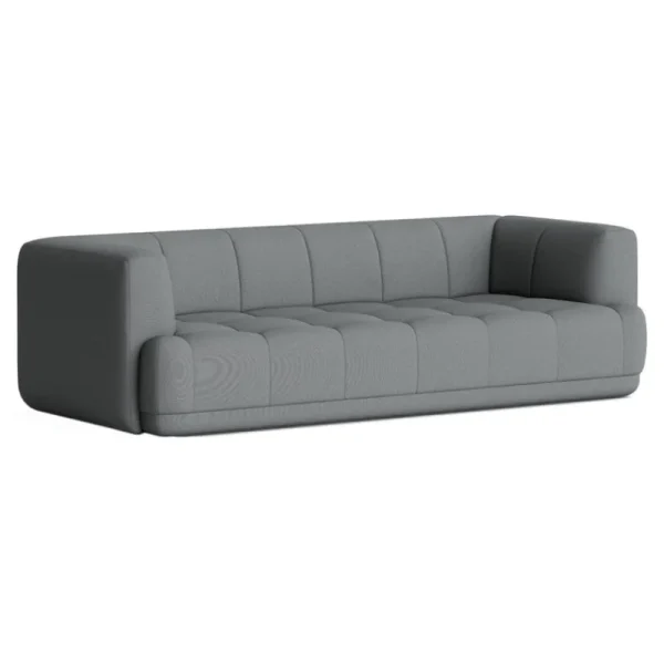 HAY Sofas Und Liegen-Quilton Sofa, 3-Sitzer, Grau, Steelcut Trio 153