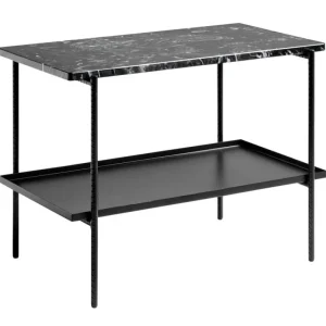 HAY Tische-Rebar Beistelltisch, 75 x 44 cm, schwarz - schwarzer Marmor