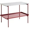 HAY Tische-Rebar Beistelltisch, 75 x 44 cm, Scheunenrot - grauer Marmor