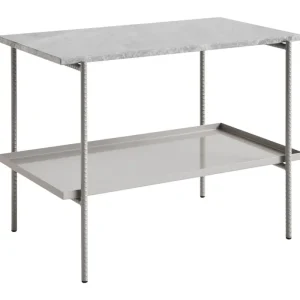 HAY Tische-Rebar Beistelltisch, 75 x 44 cm, Fossilgrau - grauer Marmor