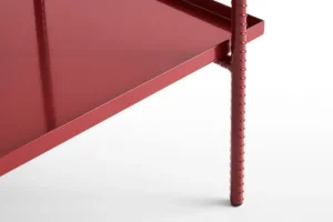 HAY Tische-Rebar Beistelltisch, 75 x 44 cm, Scheunenrot - grauer Marmor