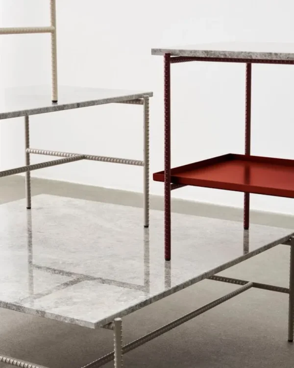 HAY Tische-Rebar Couchtisch, 100 x 104 cm, Alabaster - beiger Marmor