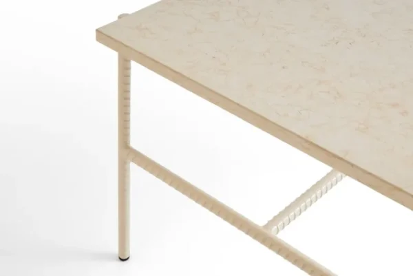 HAY Tische-Rebar Couchtisch, 80 x 49 cm, Alabaster - beiger Marmor