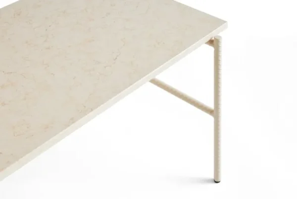 HAY Tische-Rebar Couchtisch, 80 x 49 cm, Alabaster - beiger Marmor