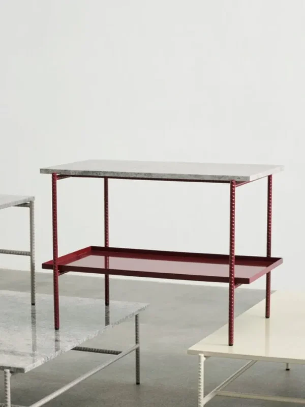 HAY Tische-Rebar Couchtisch, 80 x 49 cm, Alabaster - beiger Marmor