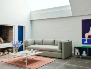 HAY Tische-Rebar Couchtisch, 100 x 104 cm, Alabaster - beiger Marmor