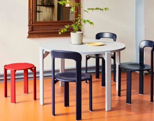 HAY Tische-Rey Tisch, 128 cm, Schieferblau - Möwengrau