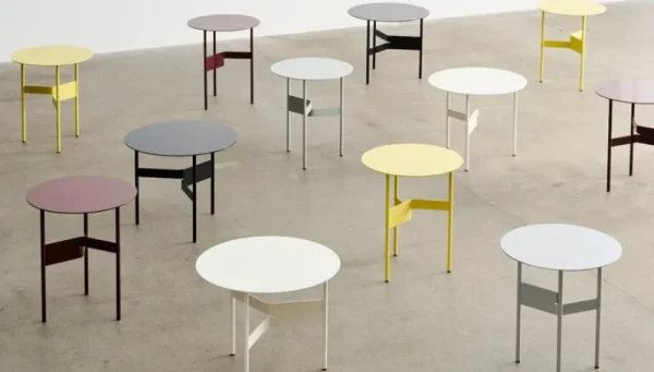 Knoll Tische-HAY Shim Beistelltisch, Durchmesser 45 cm, Höhe 51 cm, eiercreme