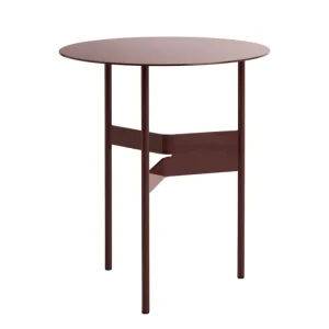 Knoll Tische-HAY Shim Couchtisch, Durchmesser 45 cm, Höhe 51 cm, bordeaux