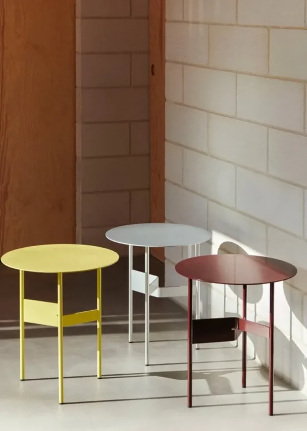 Knoll Tische-HAY Shim Couchtisch, Durchmesser 45 cm, Höhe 51 cm, silbergrau