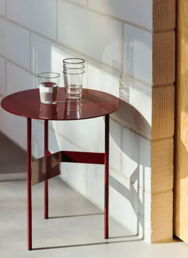 Knoll Tische-HAY Shim Couchtisch, Durchmesser 45 cm, Höhe 51 cm, bordeaux