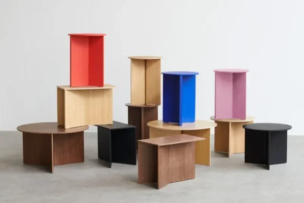 New Works Tische-HAY Slit Wood Tisch, 45 cm, Walnuss lackiert