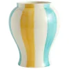 Iittala Vasen-HAY Sobremesa Vase, L, gestreift, Grün - Gelb
