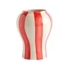 HAY Vasen-Sobremesa Vase, S, gestreift, Rot