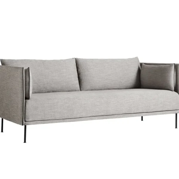 Johanna Gullichsen Sofas Und Liegen-HAY Sofa 2-Sitzer Silhouette, Ruskin 33/Sense schwarz – Stahl schwar