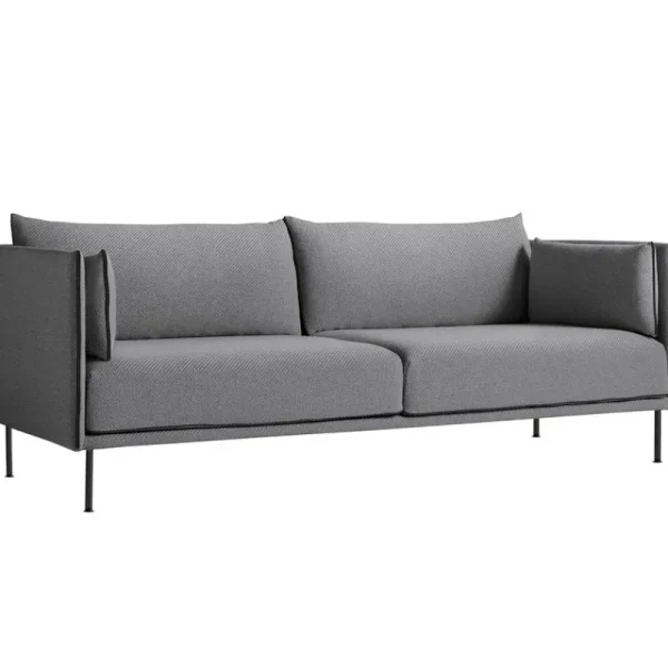 HAY Sofas Und Liegen-Sofa 3-Sitzer Silhouette, Coda 182/Sense schwarz – Stahl schwarz