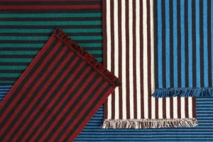 HAY Teppiche Und Läufer^Stripes and Stripes Wollteppich, 200 x 60 cm, Blau