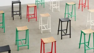 Vitra Sitzgelegenheiten-HAY Taburete 8 Barhocker, hoch, 75 cm, sanfte Jade - Eiche lackiert
