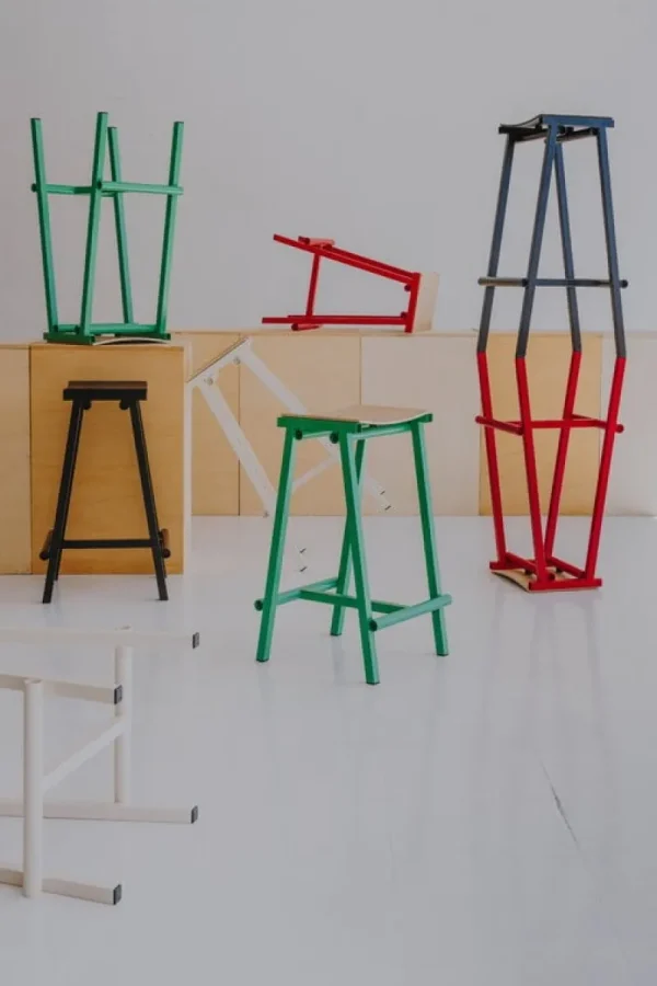 Vitra Sitzgelegenheiten-HAY Taburete 8 Barhocker, hoch, 75 cm, sanfte Jade - Eiche lackiert