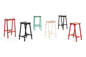 Vitra Sitzgelegenheiten-HAY Taburete 8 Barhocker, hoch, 75 cm, sanfte Jade - Eiche lackiert