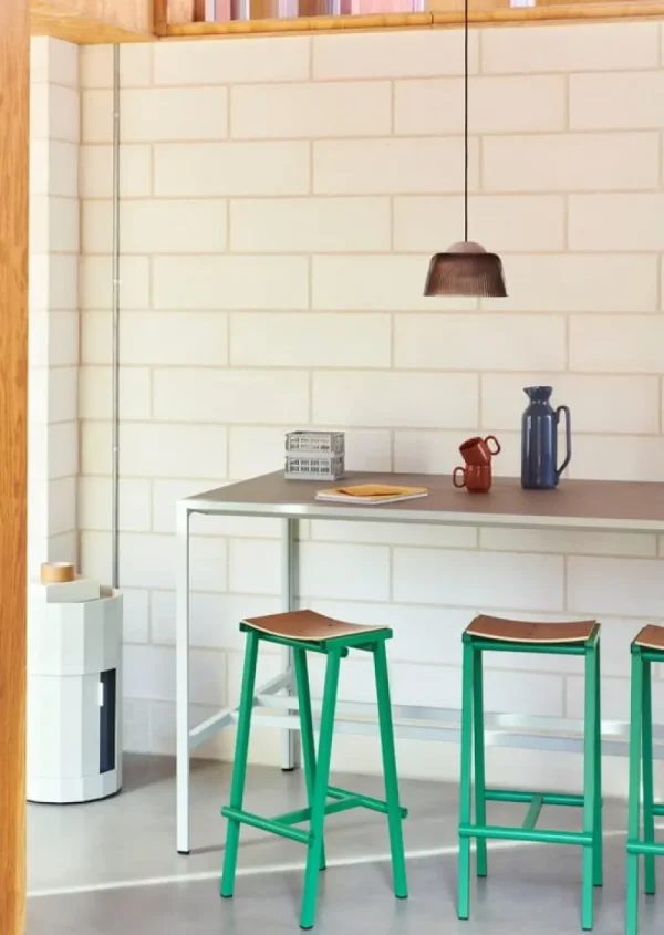 Vitra Sitzgelegenheiten-HAY Taburete 8 Barhocker, hoch, 75 cm, sanfte Jade - Eiche lackiert