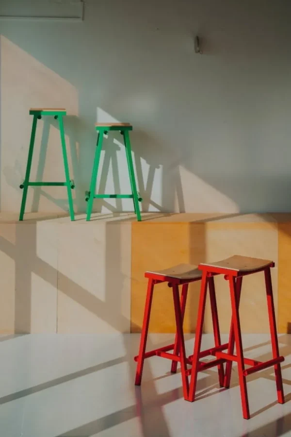 Vitra Sitzgelegenheiten-HAY Taburete 8 Barhocker, hoch, 75 cm, sanfte Jade - Eiche lackiert