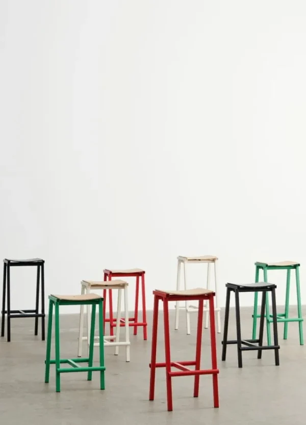 Vitra Sitzgelegenheiten-HAY Taburete 8 Barhocker, hoch, 75 cm, sanfte Jade - Eiche lackiert