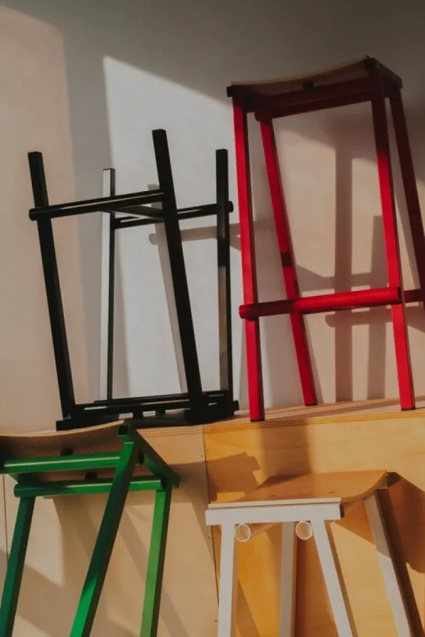 Vitra Sitzgelegenheiten-HAY Taburete 8 Barhocker, hoch, 75 cm, sanfte Jade - Eiche lackiert