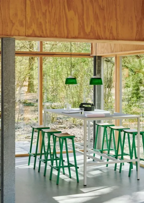 Vitra Sitzgelegenheiten-HAY Taburete 8 Barhocker, hoch, 75 cm, sanfte Jade - Eiche lackiert
