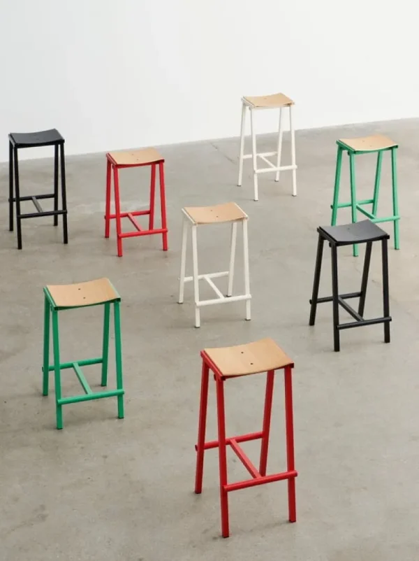 Vitra Sitzgelegenheiten-HAY Taburete 8 Barhocker, hoch, 75 cm, sanfte Jade - Eiche lackiert