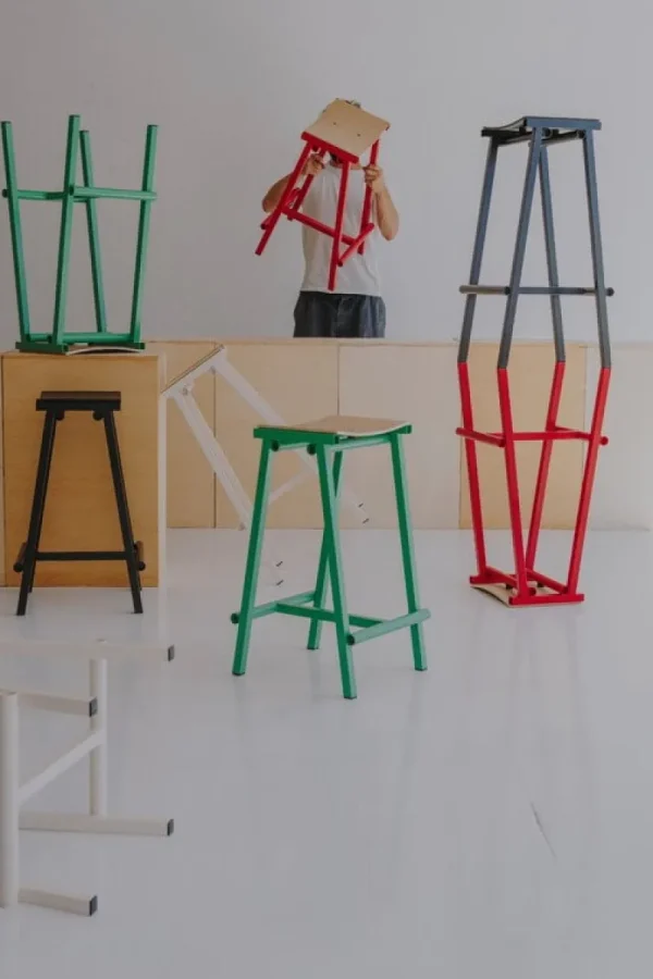 Vitra Sitzgelegenheiten-HAY Taburete 8 Barhocker, hoch, 75 cm, sanfte Jade - Eiche lackiert