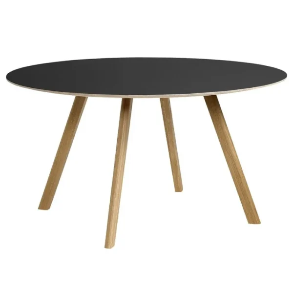 Muuto Tische-HAY Tisch CPH25 2.0, 140 cm, Eiche lackiert - schwarzes Linoleum