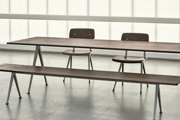 HAY Tische-Tisch Pyramid 02, 190 x 85 cm, beige – Eiche geräuchert